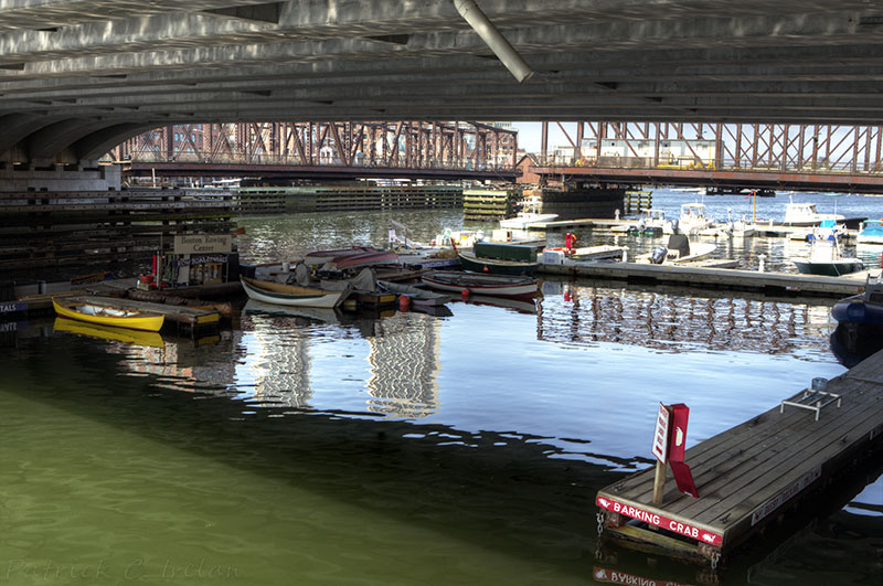 Boats Under Bridge, Boston Harbor, Boston, Massachusetts