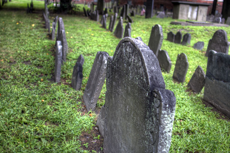 Leaning Stones, King's Chapel Burying Ground, Boston, Massachusetts