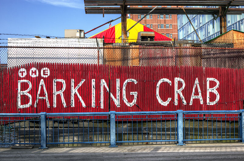 Sign for the Barking Crab, Boston Harbor, Boston, Massachusetts